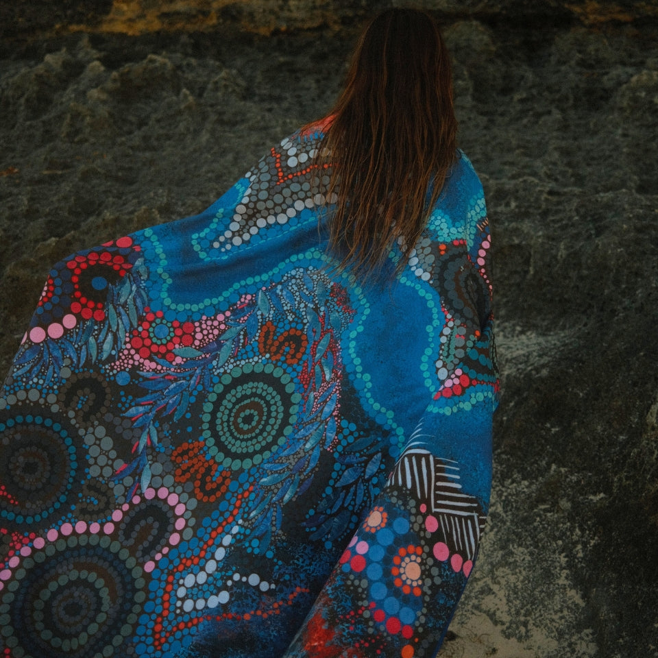 XL Bunjil Over Wurundjeri- Sand Free Beach Towel