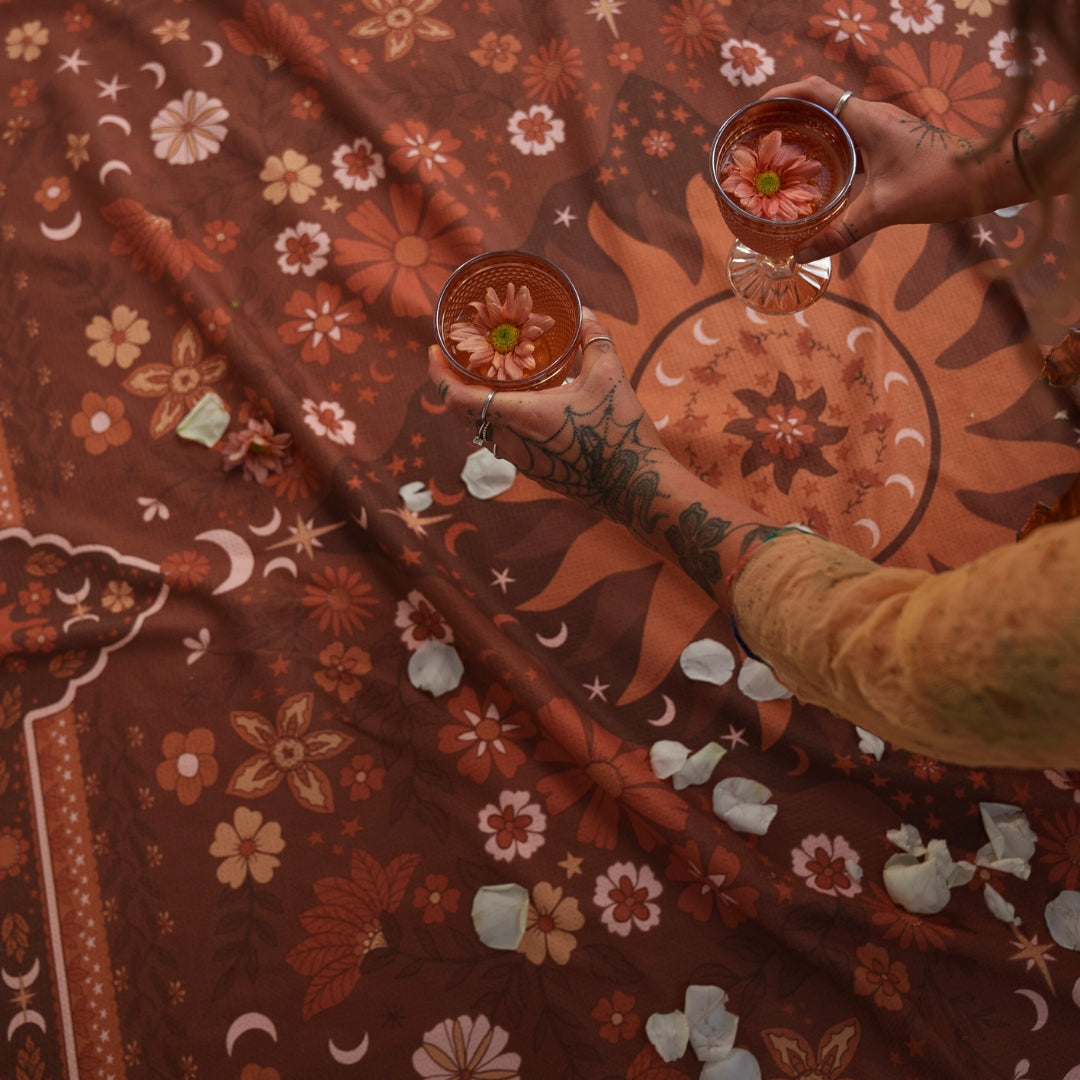 Brown boho sun sand free beach towel