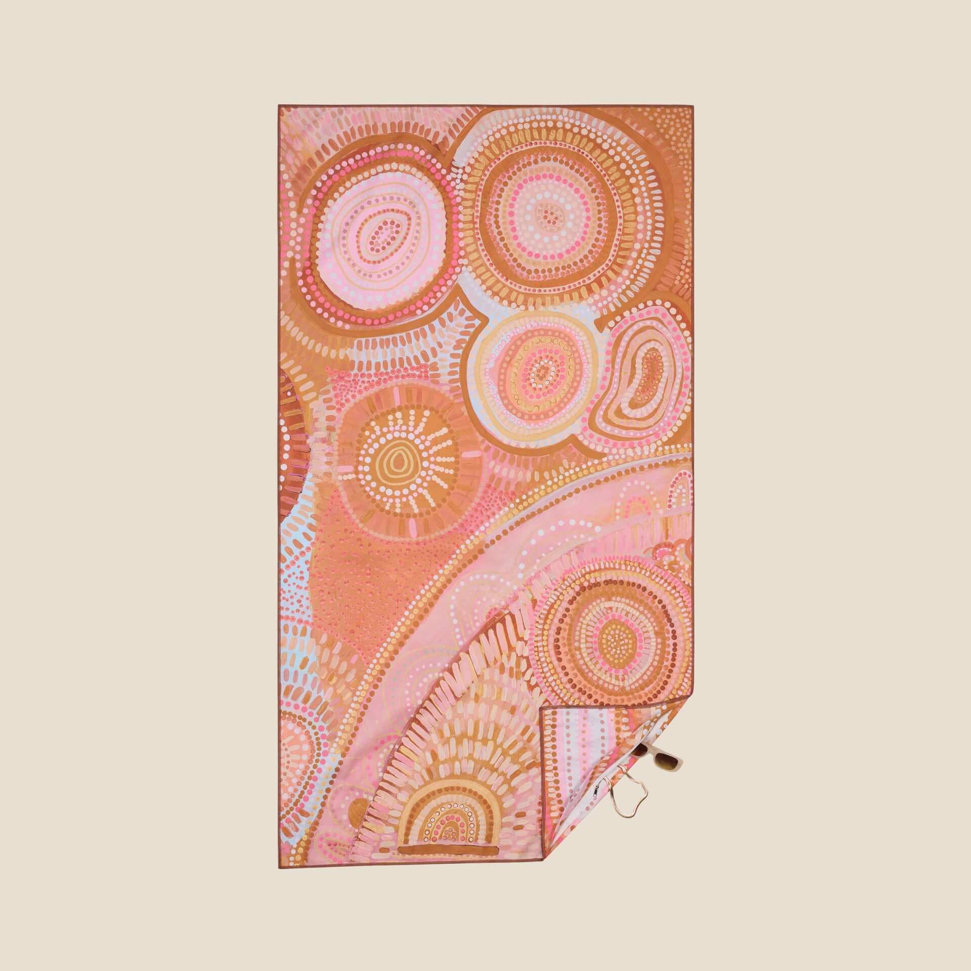 Brown boho sun sand free beach towel