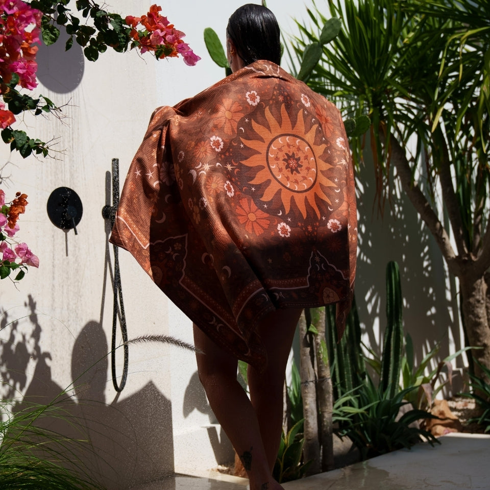 Sun beach towel brown outdoor lifestyle