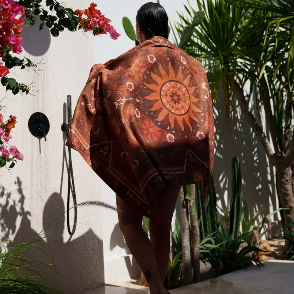 Sun beach towel brown outdoor lifestyle
