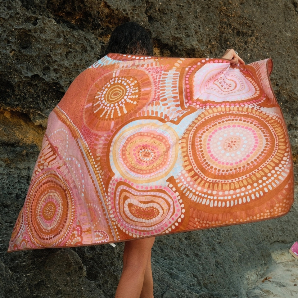 Beautiful beach towel holiday