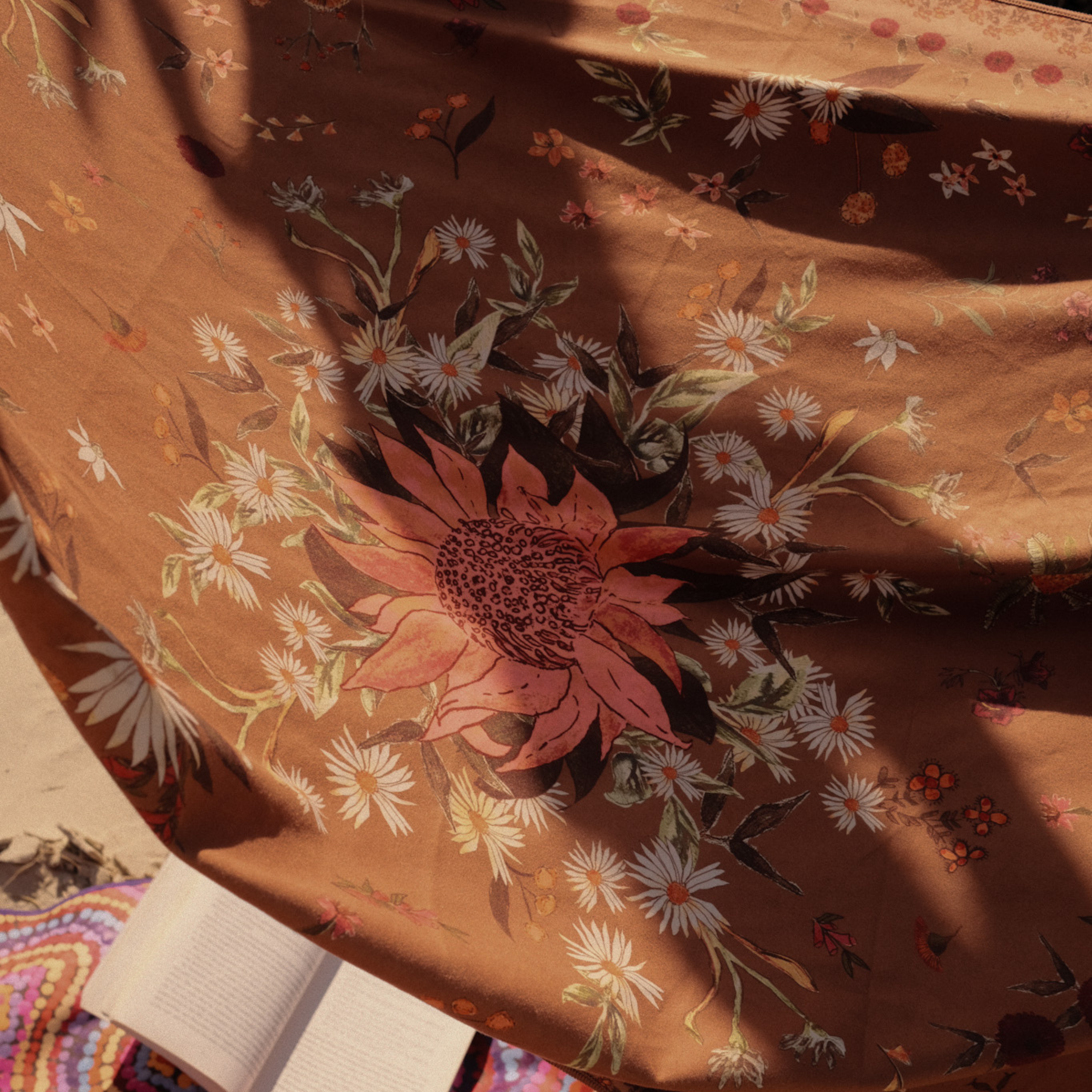 extra large sustainable floral beach towel