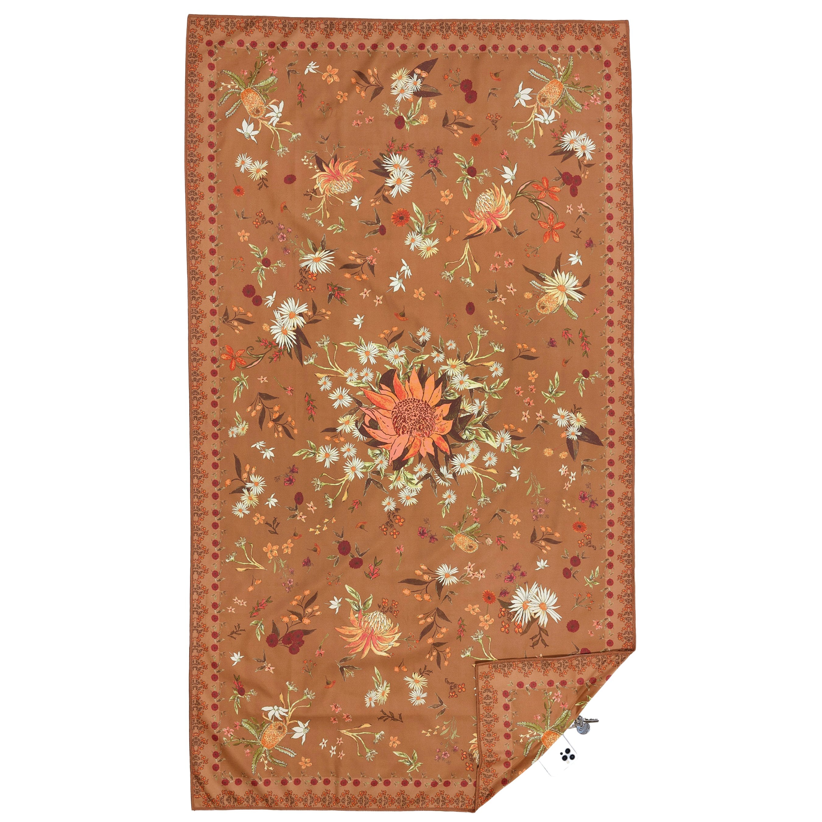 Floral patterned towel with native flowers,australian