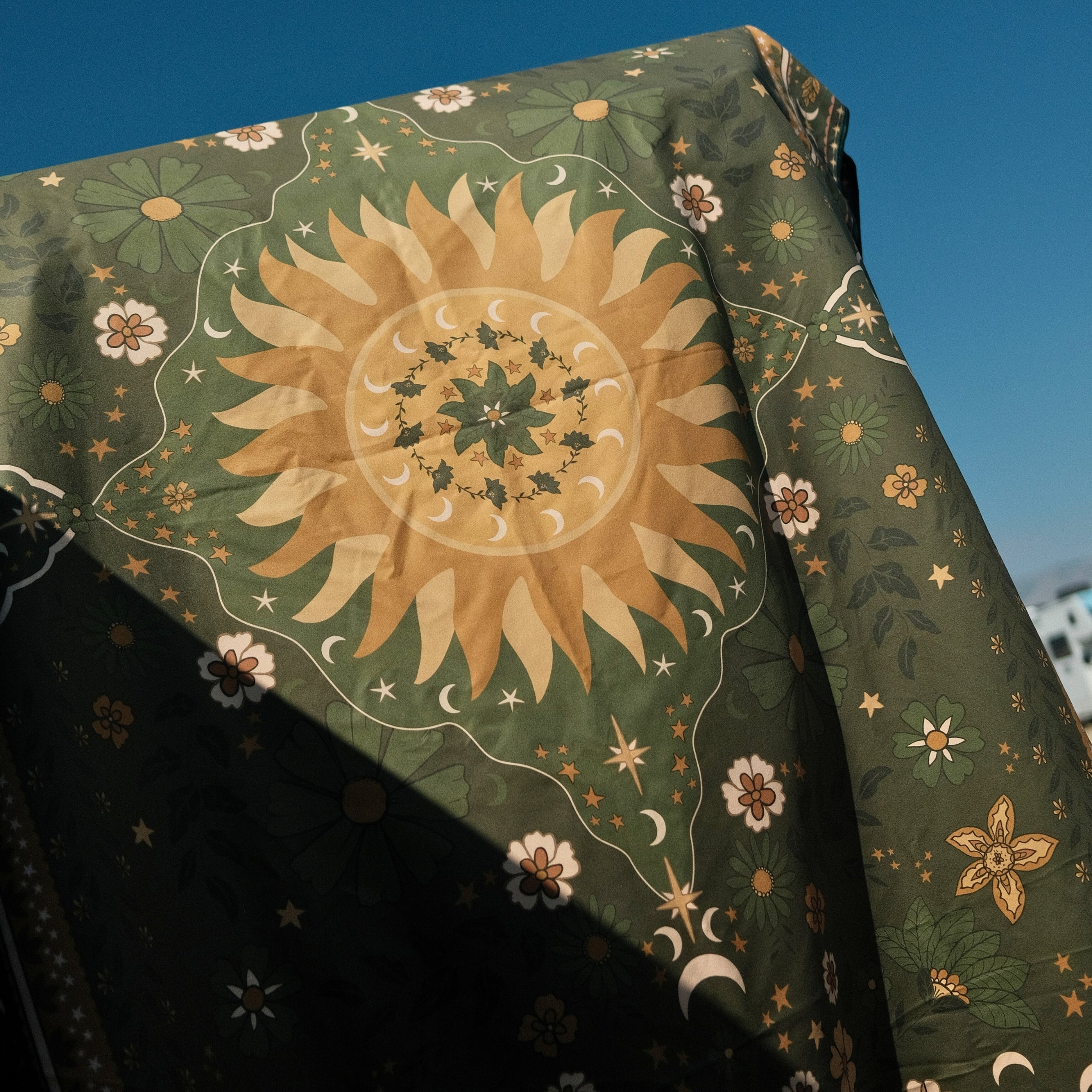 Sun retro green Australian beach towel