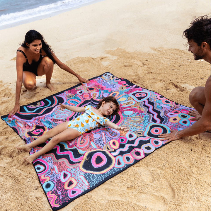 XL Camping Under The Moonlight Beach Towel Beach Towels SomerSide