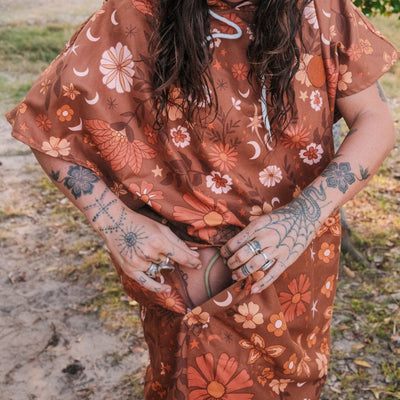 Boho Sun Brown Changing Poncho *FINAL SALE