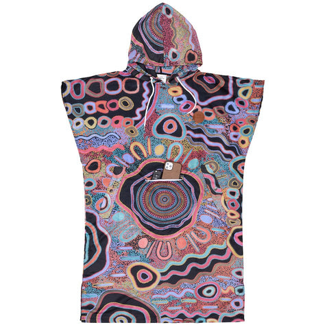 Camping Under The Moonlight Changing Towel Poncho