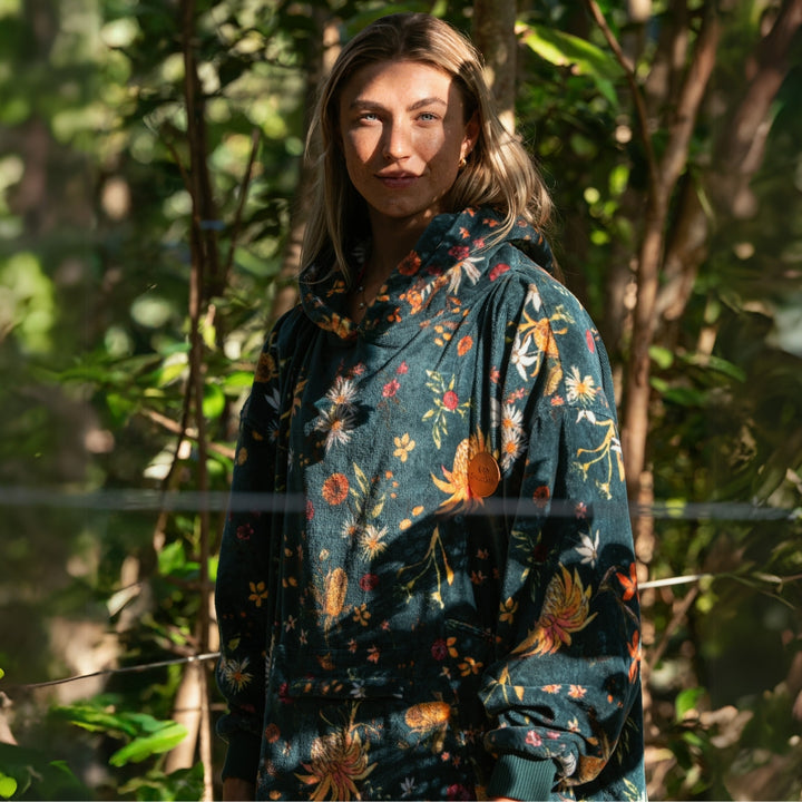 Native Botanical Changing Towel Poncho (Long Sleeve)