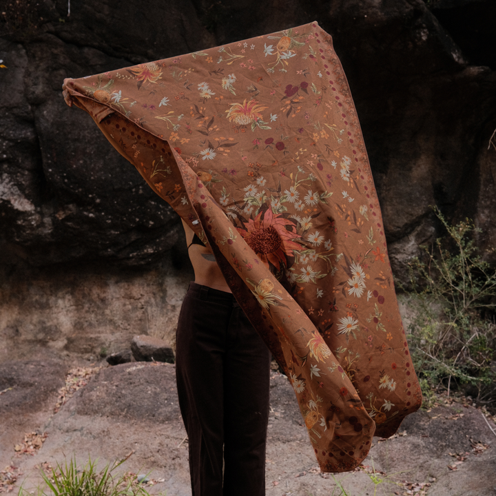Australian native wildflower inspired beach towel