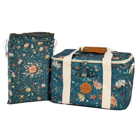 Native botanical cooler bag green towel