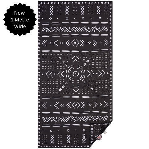 Black tall beach towel long sand free
