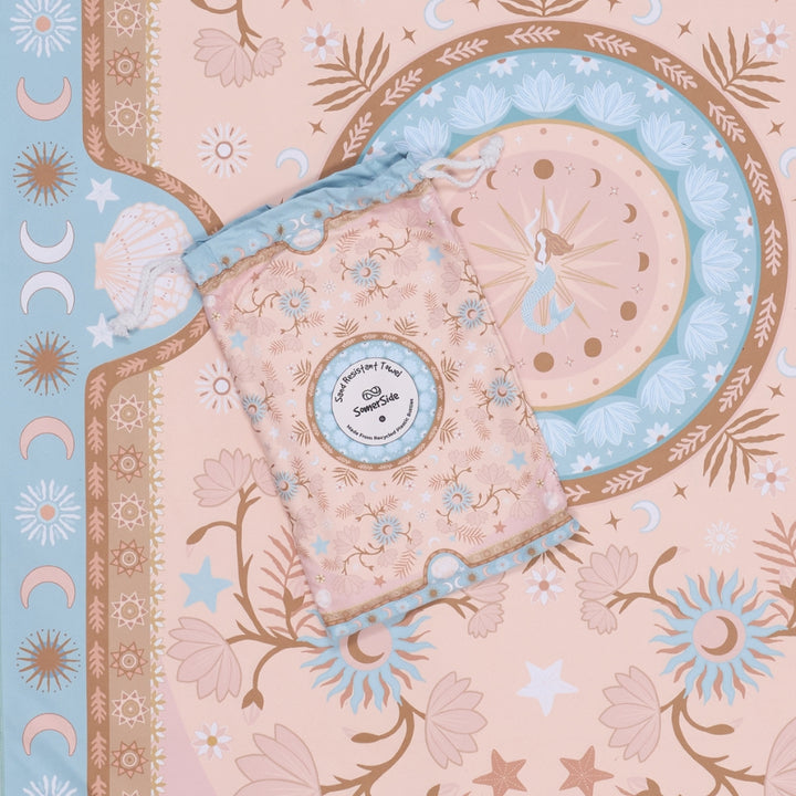 Aqua beach towel sand free