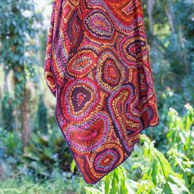 colourful artistic sand free beach towel with hidden zip pocket