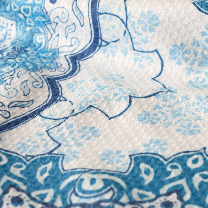 Moroccan Vintage Blue Premium Beach Towel Beach Towels SomerSide 