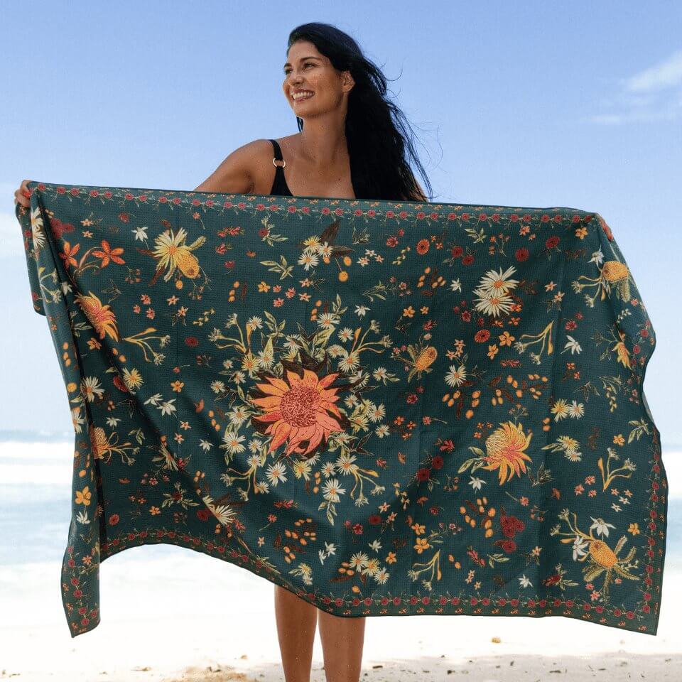 Native Botanical Premium Beach Towel Beach Towels SomerSide 