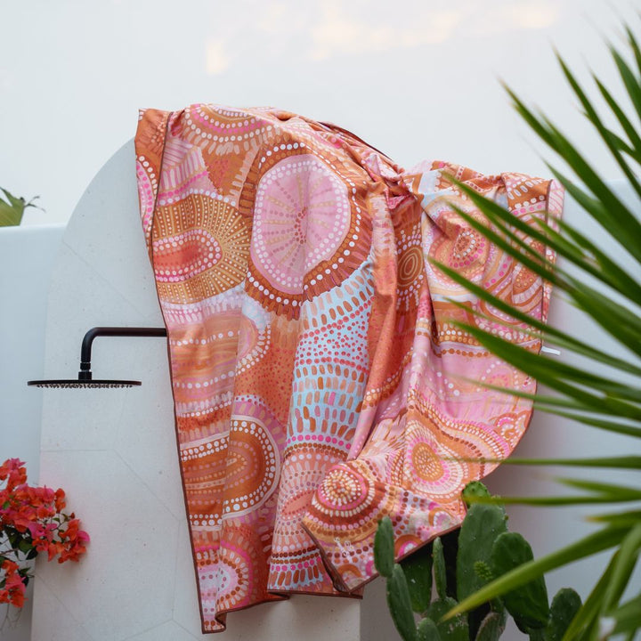 sustainable towel with bold constellation design 